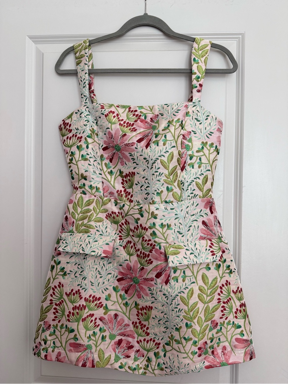 Floral Pink & Green Print Romper ( SINCERELY OURS)